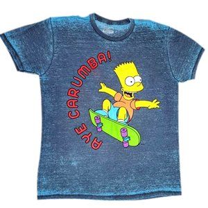The Simpsons  - Bart Simpsons / Aye Carumba Print, Size XL, Blue, T-shirt